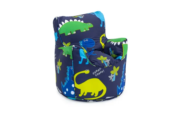 Printed Bean Bag Chair Kids Indoor Childrens Bean Bags Highback Pouffes - Dino Dark
