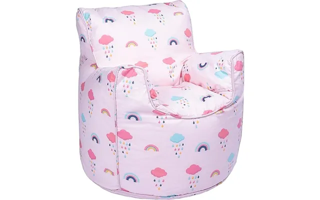 Printed Bean Bag Chair Kids Indoor Childrens Bean Bags Highback Pouffes - Rainbow