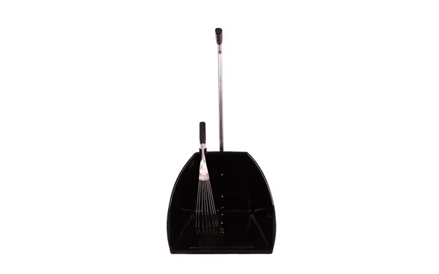 Big Tidee With Short Metal Rake High Capacity Scoop And Rake Cleaning Set - Black