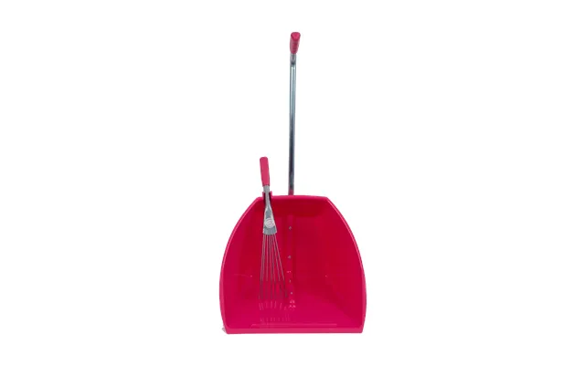 Big Tidee With Short Metal Rake High Capacity Scoop And Rake Cleaning Set - Pink