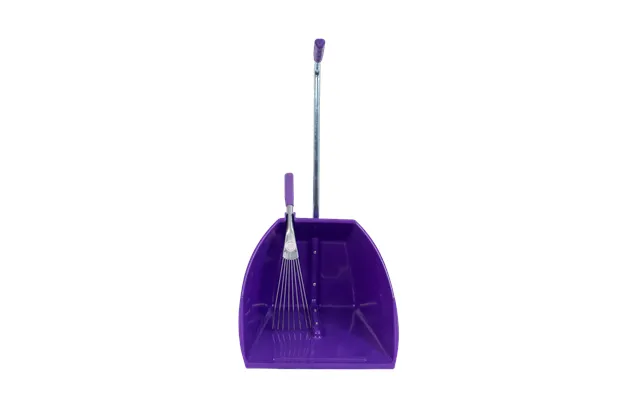 Big Tidee With Short Metal Rake High Capacity Scoop And Rake Cleaning Set - Purple