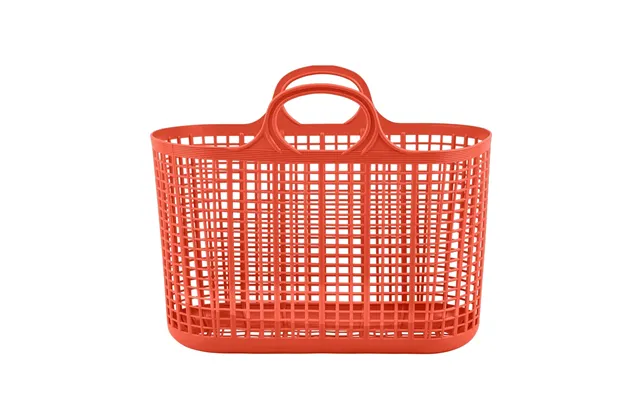Cesto Shopping Tote Vintage Style Plastic Carry Bag For Shopping And Storage - Orange