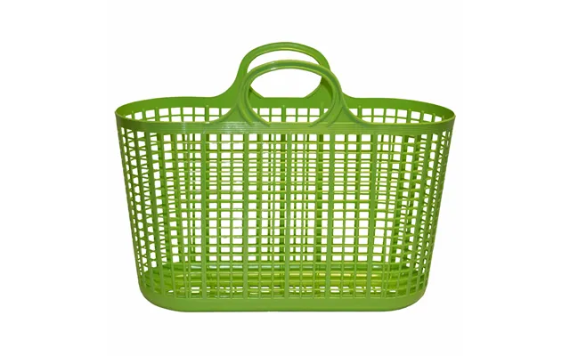 Cesto Shopping Tote Vintage Style Plastic Carry Bag For Shopping And Storage - Pistachio