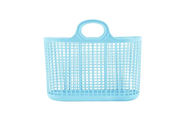 Cesto Shopping Tote Vintage Style Plastic Carry Bag For Shopping And Storage - Sky Blue