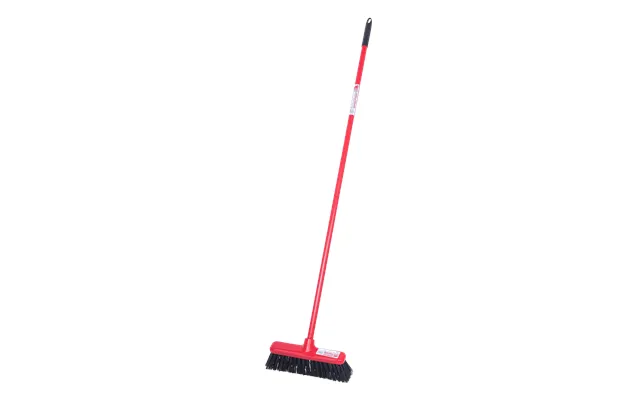 Gorilla Broom With Hard Bristle 30cm Head Heavy Duty Compact Cleaning Broom - Red