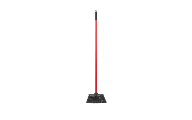 Poly Yard Broom Lightweight Narrow Profile Soft Bristle Yard And Site Broom - Red