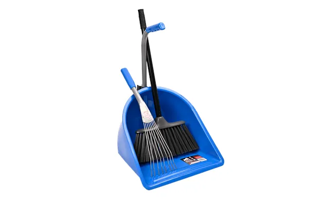 Teenie Tidee With Short Metal Rake & Broom Compact Cleaning Set For Smaller Hands - Blue