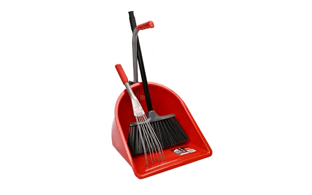 Teenie Tidee With Short Metal Rake & Broom Compact Cleaning Set For Smaller Hands - Red