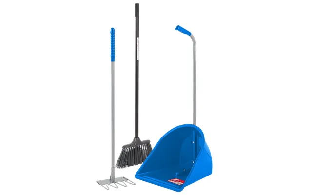 Tidee Companion Set Three Piece Stable And Yard Cleaning Tool Set - Blue