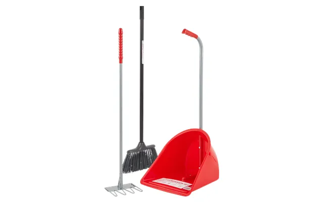Tidee Companion Set Three Piece Stable And Yard Cleaning Tool Set - Red