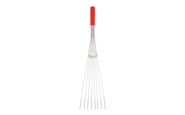 Tidee Metal Rake With Short Handle Heavy Duty Stable And Garden Hand Rake - Red