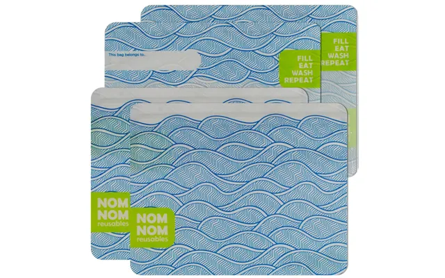 4 Wave Reusable Sandwich Bags Pack Of 4 Washable Lunch Bags