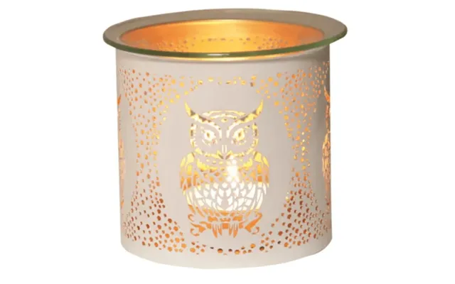 Aroma White Owl Metal Jar Sleeve & Wax Melt Warmer