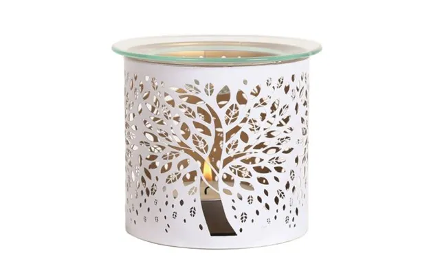 Aroma White Tree Of Life Metal Jar Sleeve & Wax Melt Warmer