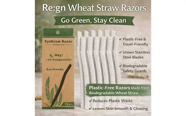 Biodegradable Eco Friendly Eyebrow Razors - Wheat Straw Razor Blades, 12 Pack product image
