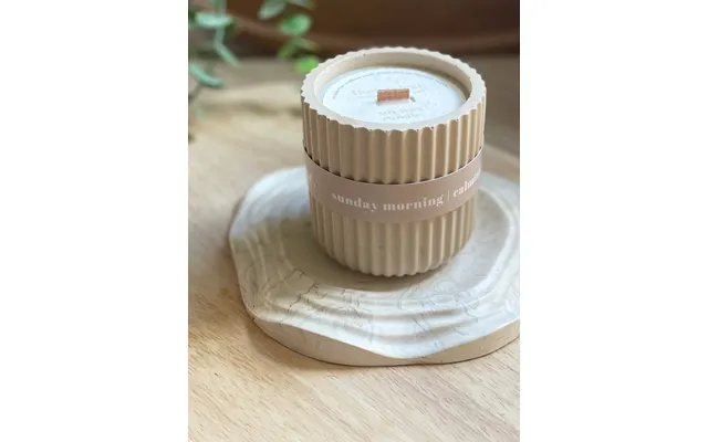 Chamomile Jesmonite Soy Wax Candle Beige Home Decor