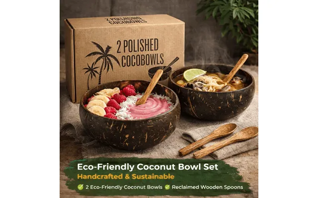 Coconut Bowl & Spoon Set Of 2