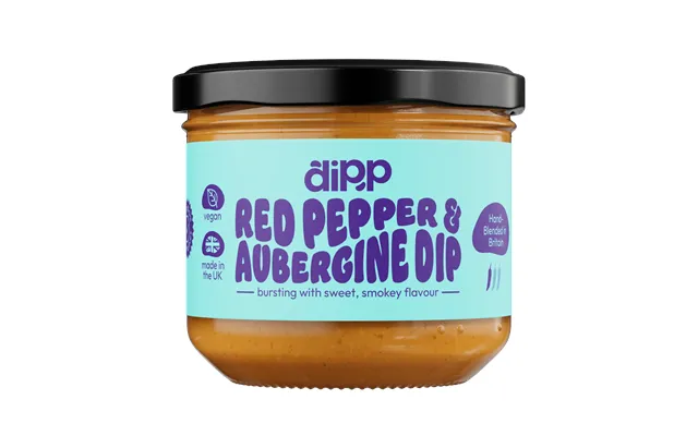 Dipp Red Pepper & Aubergine Dip 350g Smoky Mediterranean Dip With No Artificial Preservatives