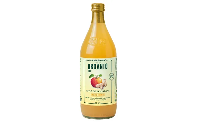 Eat Wholesome Organic Apple Cider Vinegar Ginger Turmeric Chilli 1l Raw Unfiltered