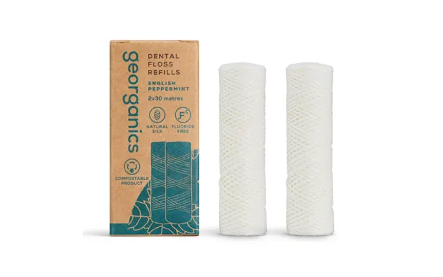 Georganics English Peppermint Dental Floss Refill 2 X 30m Compostable Corn Pla product image