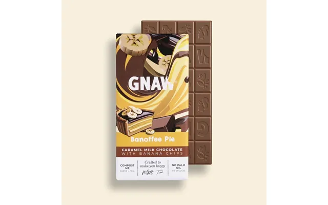 Gnaw Banoffee Pie Milk Chocolate Bar 80g Caramel & Banana