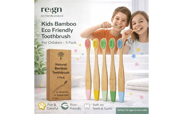 Kids Bamboo Toothbrush 5 Pack