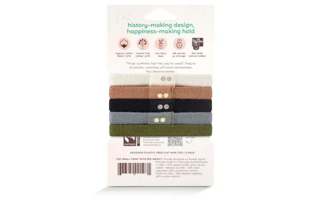 Kooshoo Classics Organic Plastic-free Hair Ties 5 Pack