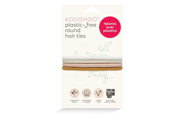 Kooshoo Plastic-free Round Hair Ties Mondo 4-pack Golden Fibres product image