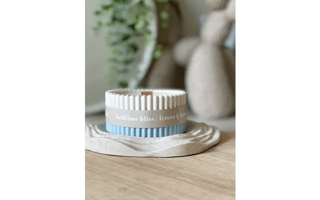 Lemon & Lavender Stoneware Soy Candle Soothing Bedtime Aroma