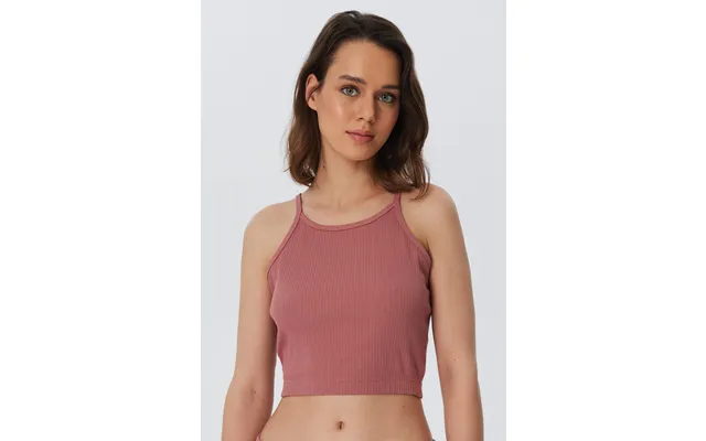 Organic Ribbed Crop Top With Spaghetti Straps Womens
