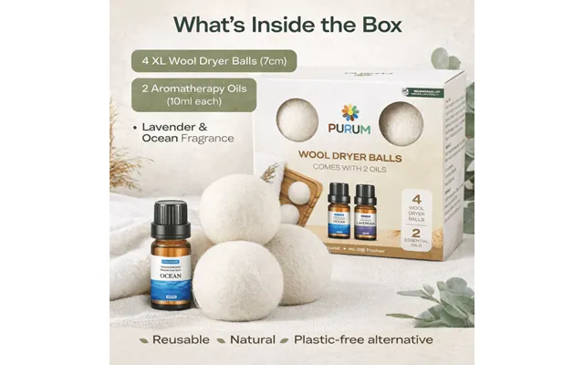 Organic Wool Dryer Balls With Scented Essential Oils