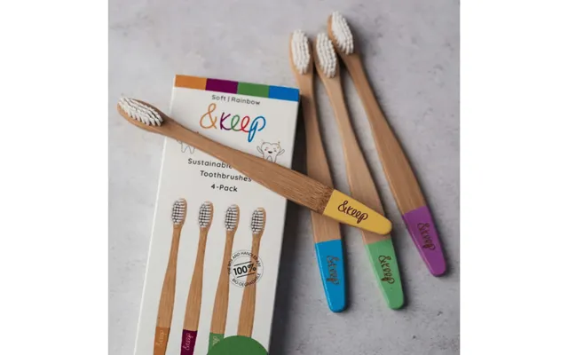 Pack Of 4 Kids Bamboo Toothbrushes By &keep