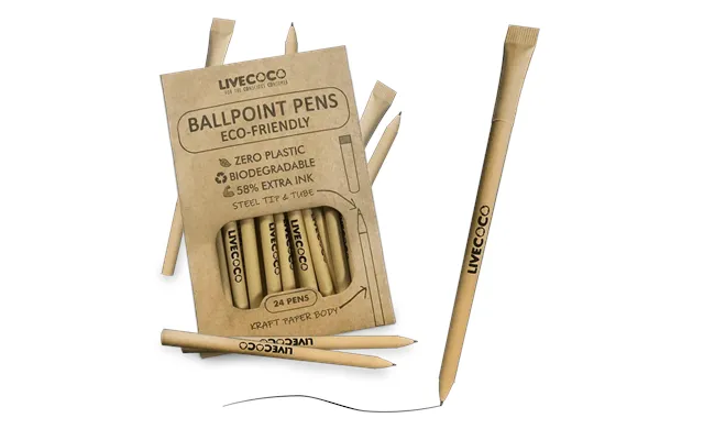 Paper Ballpoint Pens - 24 Pack