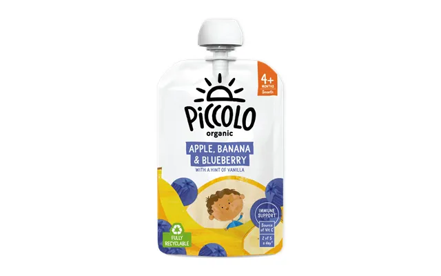 Piccolo Organic Apple Banana & Blueberry Baby Food Pouch 100g 4m