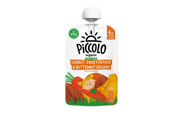 Piccolo Organic Carrot Sweet Potato & Butternut Squash Baby Food 100g 4m