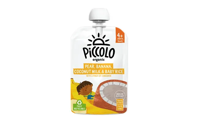 Piccolo Organic Pear Banana Coconut Milk & Baby Rice 100g 4m
