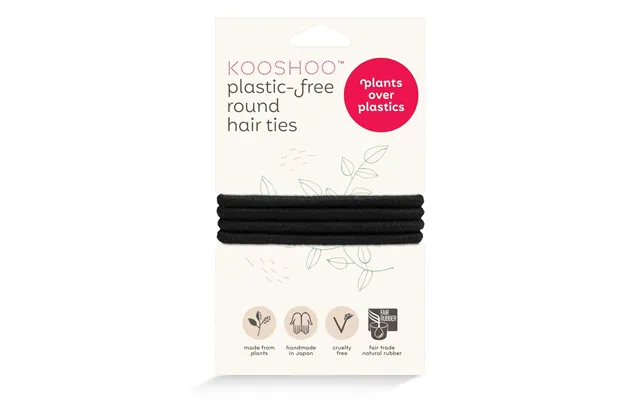 Plastic-free Round Hair Ties For Medium To Thick Hair Black product image