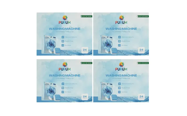 Purum Washing Machine Cleaner Tablets 24 Pack - 4 Pack Bundle