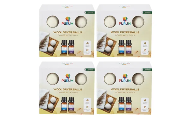 Purum Wool Dryer Balls Gift Set - 4 Pack Bundle