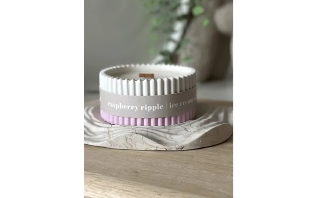 Raspberry Ripple Stoneware Soy Candle Fruity Indulgent Scent