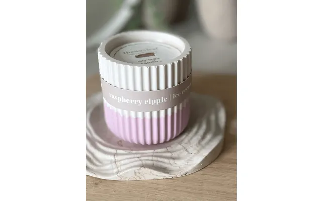 Raspberry Ripple Stoneware Soy Candle Sustainable Fruity Scent