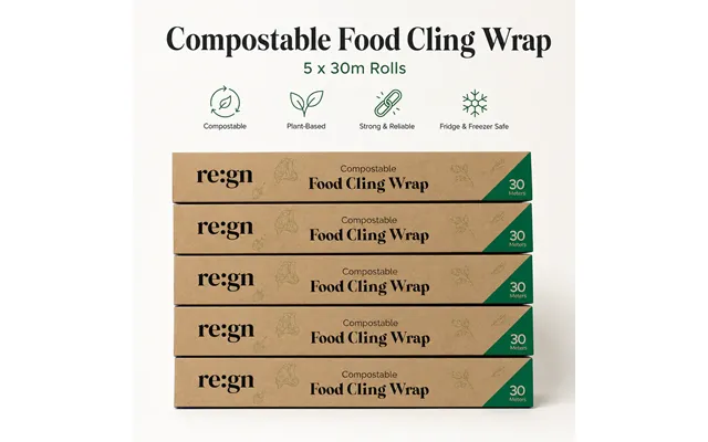 Re Gn Compostable Food Cling Wrap Cling Film 5x 30m Rolls