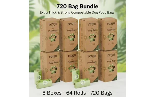 Re Gn Extra Thick & Strong Compostable Dog Poop Bags - 720 Bags