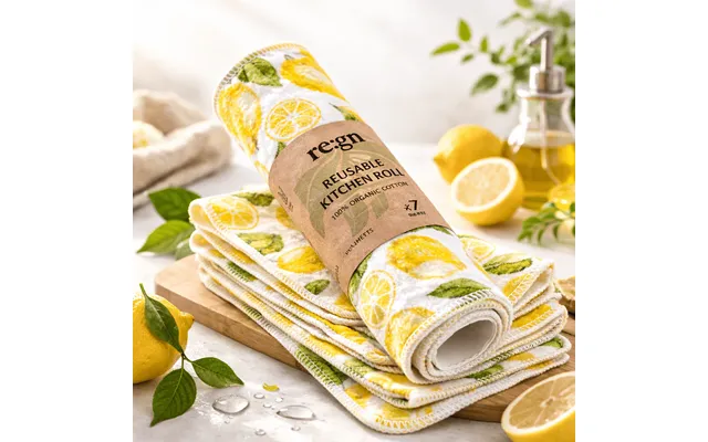 Reusable Kitchen Roll 7 X 100% Organic Cotton Sheets & Cardboard Roll product image