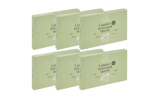 Simple Living Eco Laundry Detergent Sheets 6 Pack 192 Washes Uk Made