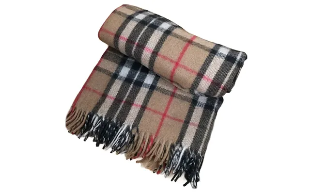 Thomson Camel Recycled Wool Blanket In Classic Tartan Check