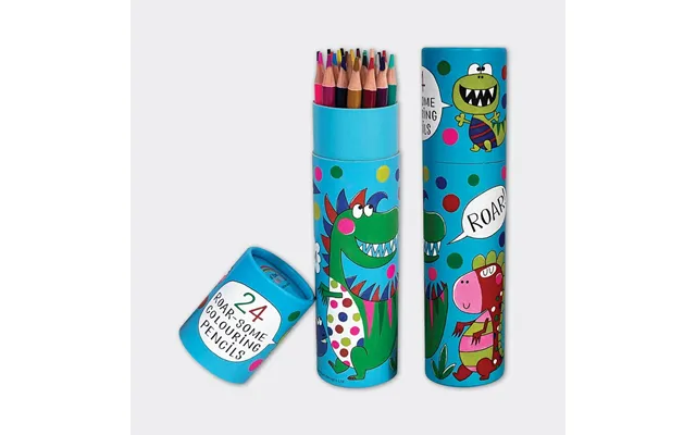 Tube Of 24 Colouring Pencils - Roar-some Dinosaur