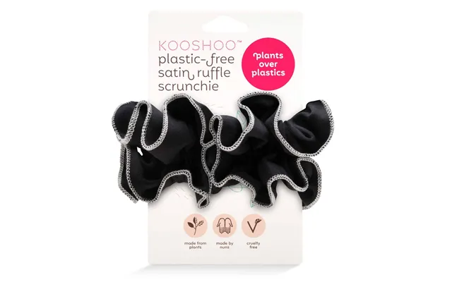 Tuxedo Ruffle Scrunchie Organic Ruched Satin product image