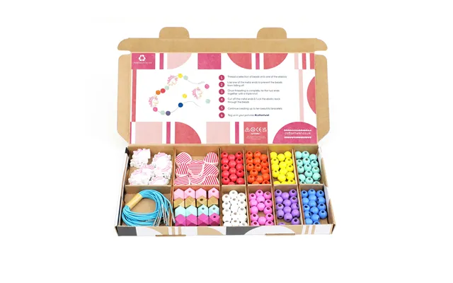 Unicorn & Heart Bracelet Making Kit Wooden Bead Craft Kit For Kids Make 10 Bracelets