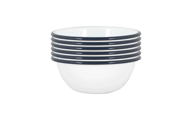 16cm White Enamel Bowls - Pack Of Six